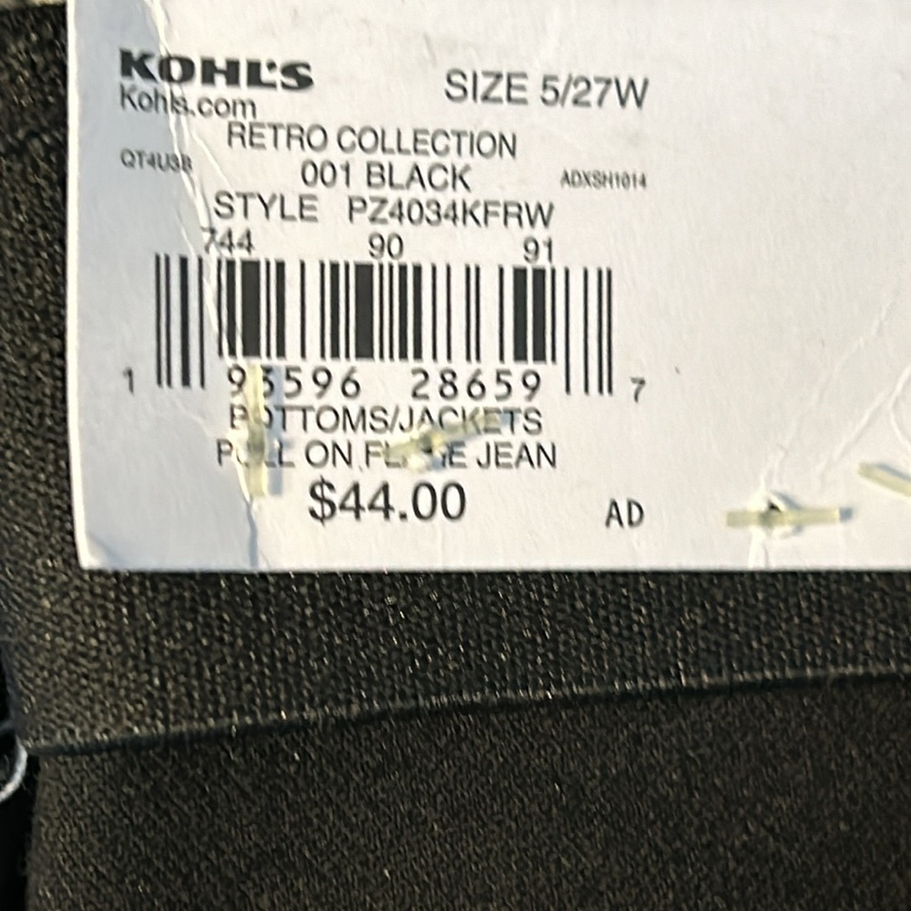 ' Vylette Pull-On Straight Leg Flare Black Denim Jeans Size 5/27 NWT Minimalist - Picture 8 of 8